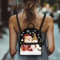 thumbnail image 4 of Eheartsgir Santa Snowman Christmas Print Small Backpack with Lightweight Versatile Mini Backpack for Daily Use, Polyester Travel Rucksack for Dating, 4 of 8