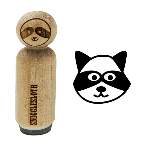Racoon Face Doodle Rubber Stamp for Scrapbooking Crafting Stamping - Mini 1/2 Inch