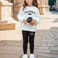 thumbnail image 2 of Curenmufel Girls Letter Print Set Graphic Crewneck Sweatshirt and Skinny Pants 3T 4T, 2 of 6