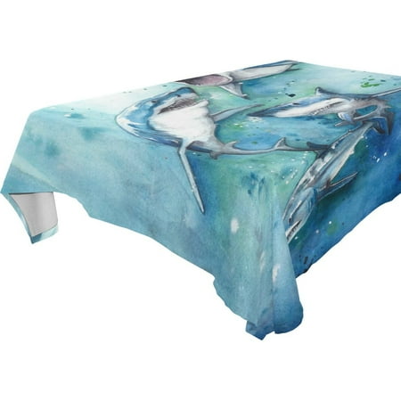 POPCreation Sharks Tablecloth 60x120 inches