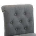 thumbnail image 3 of Set of 2 Dining Chair Gray Button Tufting Fabric Upholstered Counter Stools for Dining Room/Kitchen, 3 of 9