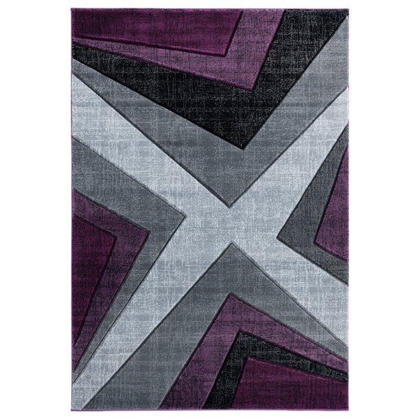 Designer Home Swan Area Rug 2050 10082 Zine Plum Blocks Cubes 7 10 X Round Com Designer Home Swan Area Rug 2050 10082, Round Plum Rug