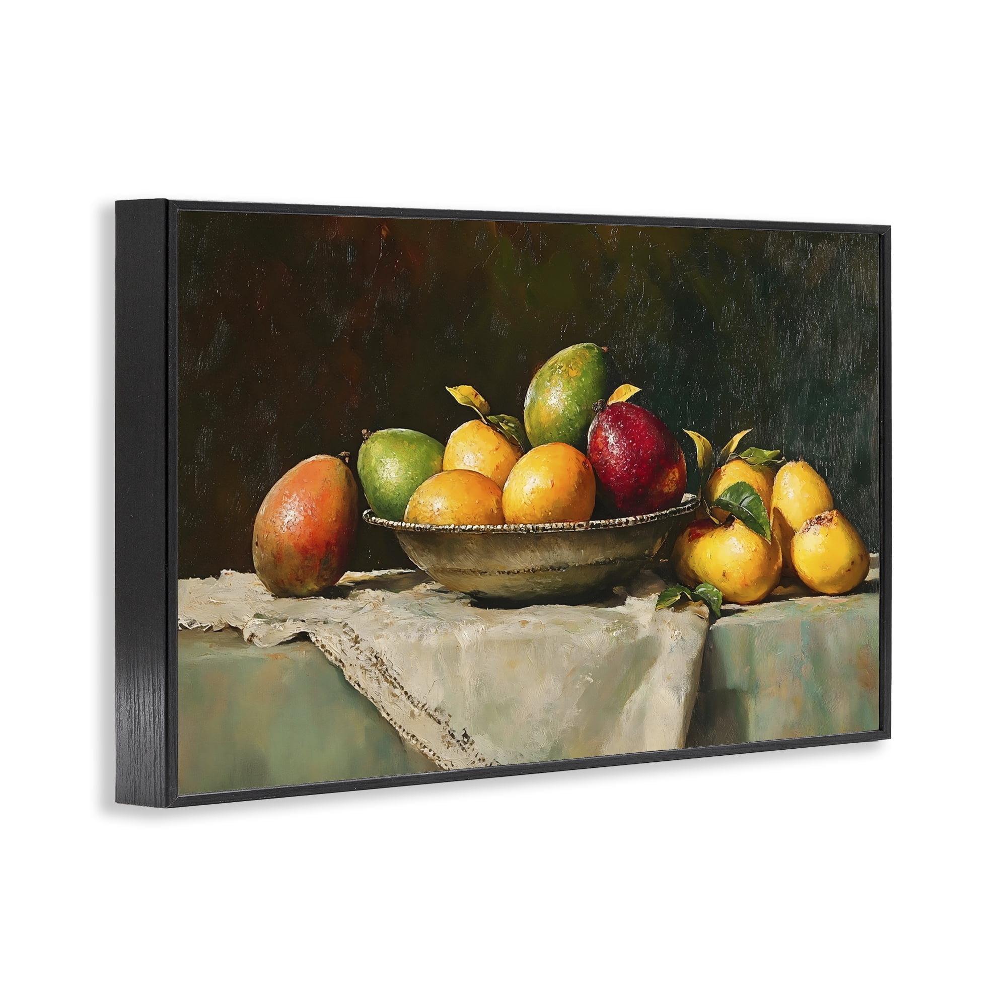 Stupell Industries Fancy Table Fruit Arrangement Black Framed Giclee Art, design by Creative Studio