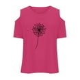thumbnail image 4 of WOYY Little Girls Cold Shoulder T Shirt Dandelion Print Short Sleeve T-Shirt, Sizes 3-12, 4 of 5