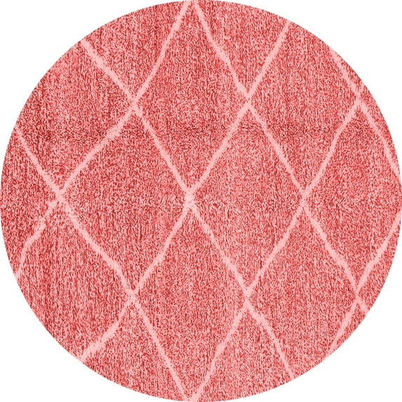 Ahgly Company Machine Washable Indoor Round Abstract Red Modern Area Rugs, 6' Round