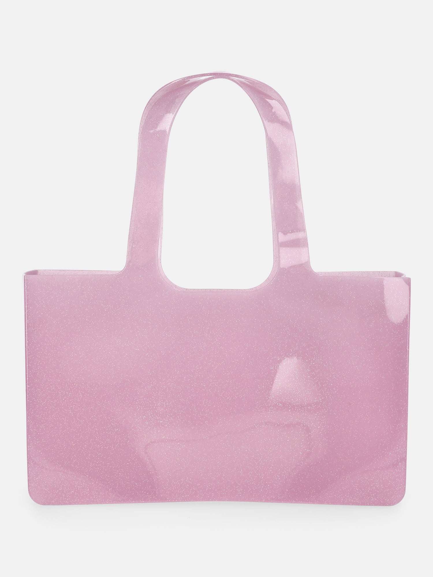 No Boundaries Women's Jelly Tote Bag, Pink Glitter