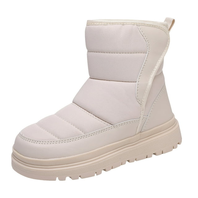 Gubotare Bottes de Randonnée pour Tout-Petits Filles Bottes pour Tout-Petits Garçons Filles Bottes d'Hiver Imperméables en Molleton Bottes de Neige pour Enfants Bottillons en Fausse Fourrure Chaussures de Marche Chaudes pour Intérieur Extérieur Taille 11 (Beige, Petits Enfants 11)