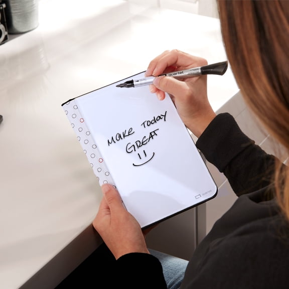 Quartet Portable Glass Dry-Erase Pad, 5" x 8", Small Whiteboard, Black