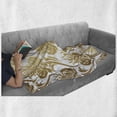 thumbnail image 6 of Damask Soft Flannel Fleece Throw Blanket, Ombre Abstract Image Floral East Inspired Details Print, Cozy Plush for Indoor and Outdoor Use, 50" x 70", Caramel and Pale Yellow, by Ambesonne, 6 of 6