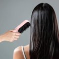thumbnail image 1 of Mini cepillo alisador de pelo 2 en 1, de calentamiento rápido, antiescaldaduras, peine caliente, cepillo para peinar cabello para viajes en casa y rosa, 1 of 8