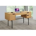 thumbnail image 2 of Denmark Engineered Wood Executive Desk with Power in Natural Finish, 2 of 11