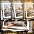 thumbnail image 2 of FENNIO Vanity Mirror with Lights 22''x18'' Makeup Mirror with Lights,Lighted Makeup Mirror with 10X Magnification and USB，Smart Touch Screen with 3-Color Lighting,Dimmable（Square White）, 2 of 7
