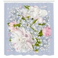 thumbnail image 3 of Ambesonne Flowers Shower Curtain, Bridal Peonies Leaves, 69"Wx75"L, Multicolor, 3 of 3