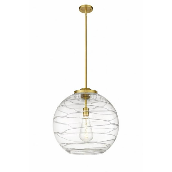 221-1S-SG-G1213-18 Innovations Lighting Athens Deco Swirl - 1 Light Pendant In Industrial Style-19.5 Inches Tall and 17.88 Inches Wide-Satin Gold