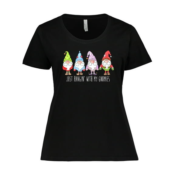 Inktastic Christmas Hangin with My Gnomies Women's Plus Size T-Shirt