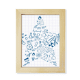 thumbnail image 1 of Star Strokes Style Physical Chestry Symbol Desktop Adorn Photo Frame Display Art Painting Wooden, 1 of 3