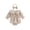 Khaki Plaid, variant on Newborn Baby Girl Spring Fall Winter Clothes Gingham Plaid Bubble Romper Infant Girl Outfit Peter Pan Collar Long Sleeve Bodysuit Headband