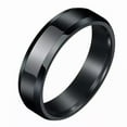 thumbnail image 6 of 6mm Black/Silver/Gold Stainless Steel Smooth AAA Cz Band Men Women' Couple Rings, 6 of 8