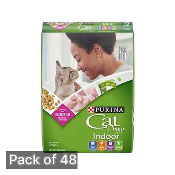 Purina Cat Chow Hairball & Healthy Weight Indoor Dry Cat Food, Chicken 15 lb Bag (Pack of 48)
