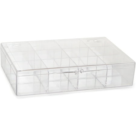 Darice 12 Compartment Clear Plastic Bead Box, 1 Each