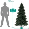 thumbnail image 3 of Naomi Home 6.5ft White Tip Christmas Tree with Lights, Realistic Light Snow Flocked Fir Christmas Tree Prelit with 1292 Branch Tips, 350 Warm Lights and Metal Stand, Aritificial Christmas Tree, 3 of 8
