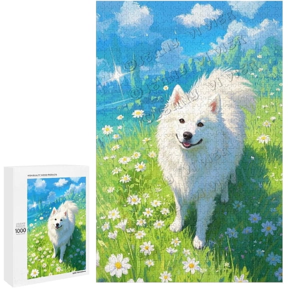500 Piece Samoyed Dog Breed Puzzle for Adults, 20.5"x15"