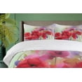 thumbnail image 4 of Ambesonne Poppy Flower Duvet Cover Sets, Spring Flowers Romance, 2-King, Lavender and Red, 4 of 7