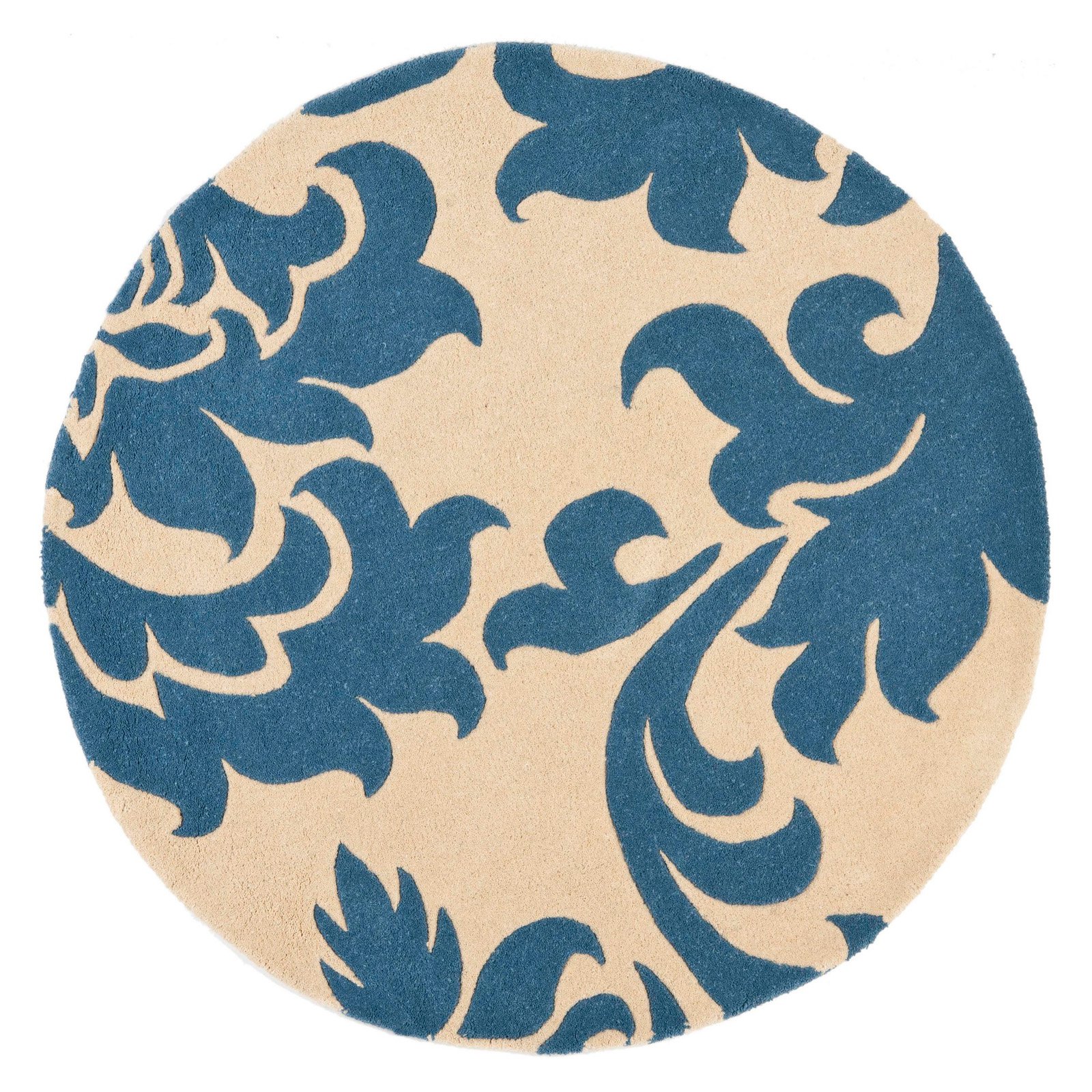 SAFAVIEH Martha Stewart Barcelona Floral Wool Area Rug, Blue Suede, 9' x 12'
