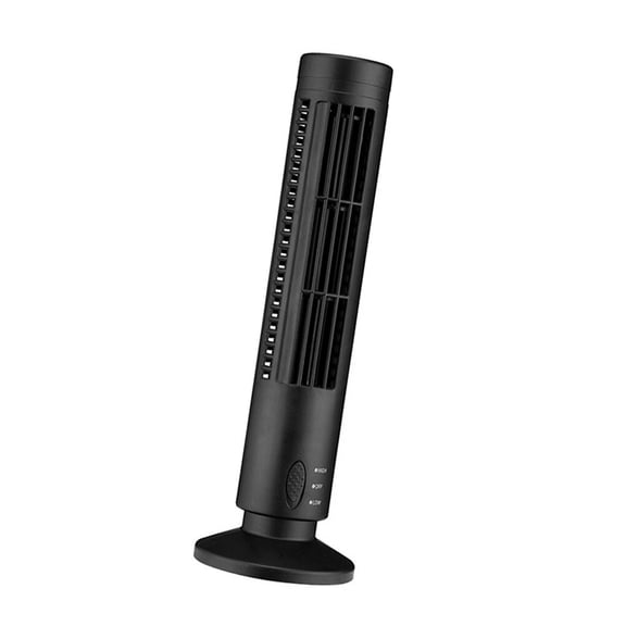 Ventilador de torre de pie USB Inteprter Humidificador de aire acondicionado negro