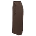 thumbnail image 2 of A2Y Women's Drawstring Waist Side Pockets Rayon Maxi Skirt Americano 1XL, 2 of 4