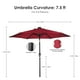 7,5 'x 7' Parasol de Patio Solaire, Parasol de Table de Marché en Plein Air avec Lumières LED, Inclinaison et Manivelle, Red – image 7 sur 7
