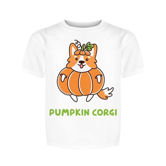 Pumpkin Corgi Tee Girl's -Image by Shutterstock