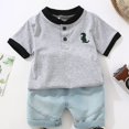 thumbnail image 3 of Uxgjfwu Kids Outfit Set Short Sleeve Tops Shirts Sets Graphic Thin Shirt Casual Clothes 1-7 Years Boys Clothing Sets, 3 of 4