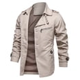 thumbnail image 4 of Fgnfyis Mens Jackets Casual Lapel Mid Length Pure Jacket Coats for Men White XXXL, 4 of 5