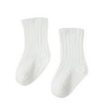 thumbnail image 2 of Hwmodou Childrens Socks Boys Girls Socks Double Needle Mid Calf Baby Baby Solid Color Socks Stretchy Thermal Fashion,0M-5Y, 2 of 5