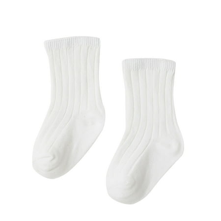 

Baby Boys Girls Socks Children s Cotton Double Needle Mid Calf Solid Color Socks