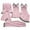 Pink, variant on Kelon Intimates Clearance Sale Women's Blended Pajamas Women's Satin Pajama Set 5Pcs Sexy Sleepwear Silky Pajama Set Lace Cami Pjs With Robe Nightwear