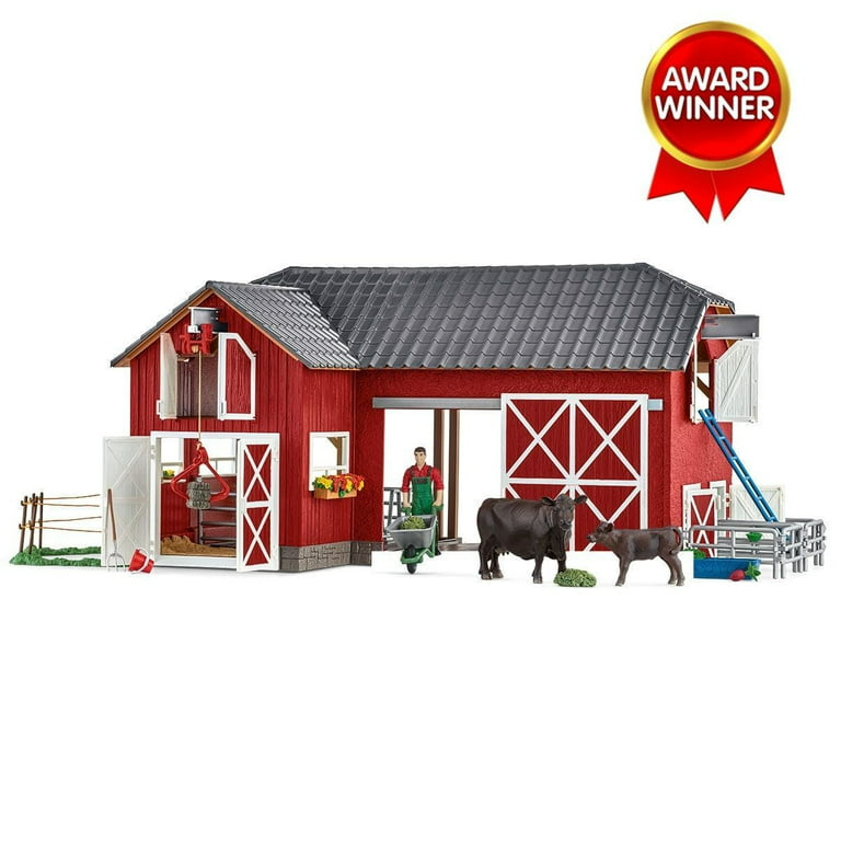 stof Klappe fabrik Schleich Farm World Big Red Barn Playset with Farm Animal Toys - Walmart.com