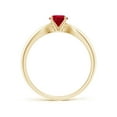 thumbnail image 2 of ANGARA Natural Solitaire Round Ruby Tapered Shank Ring in 14K Yellow Gold for Women (Size-5mm) | July Birthstone, Birthday, Anniversary, Jewelry Gift for Women | Natural Ruby Ring, 2 of 9