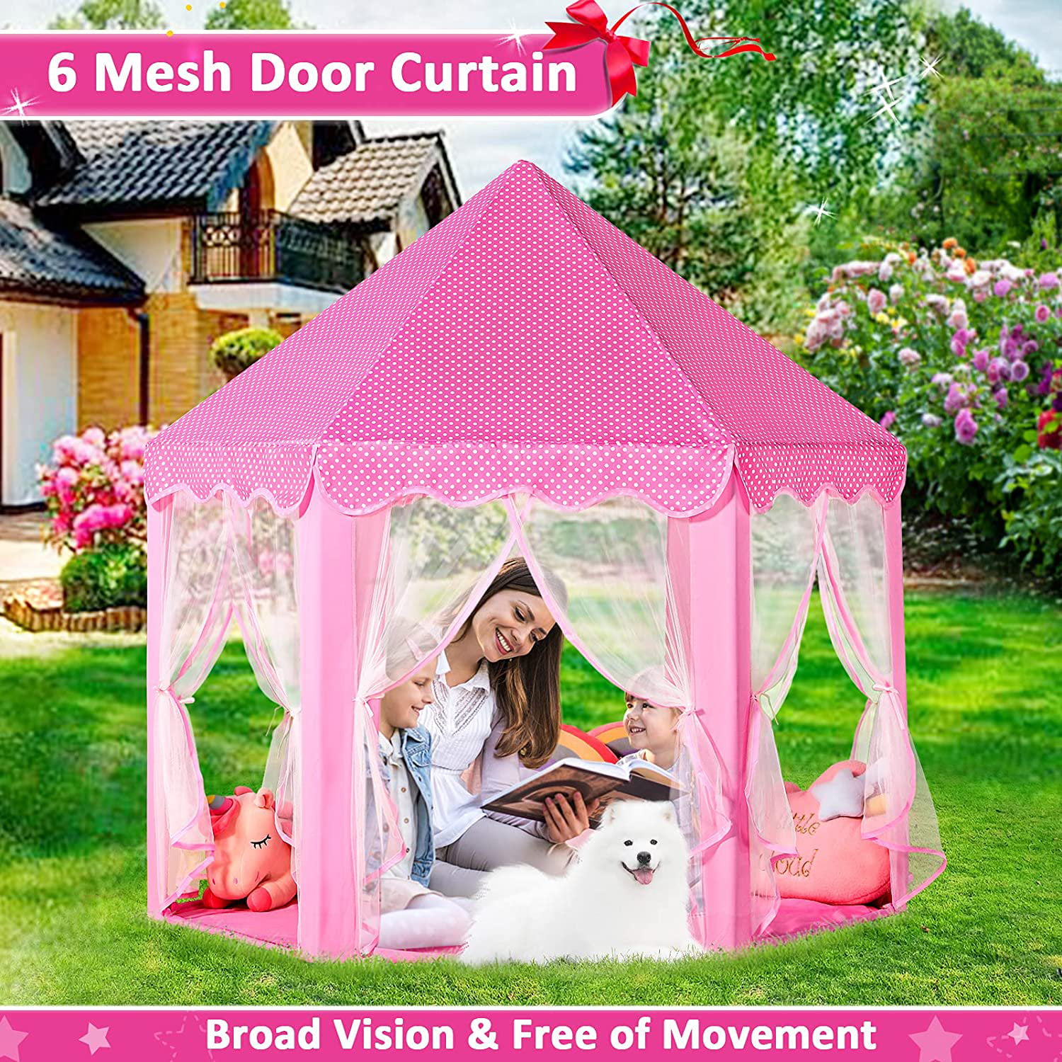 Princess Castle Play House Large Indoor/Outdoor Kids Child Play Tent for Girls 