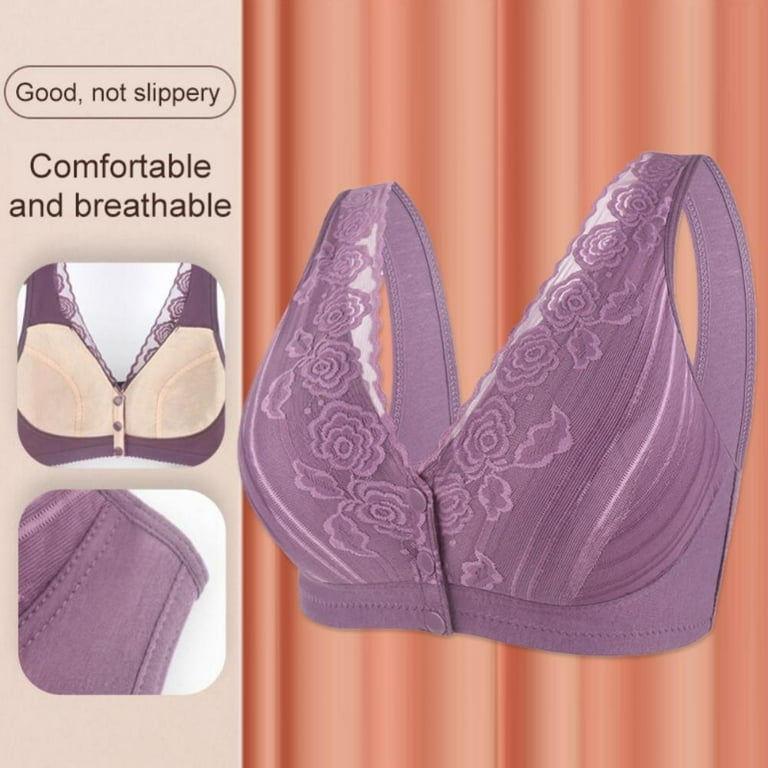 3Pack Everyday Women's Front Easy Close Bras - Cotton Snap Lace