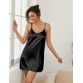 thumbnail image 2 of Ekouaer Womens Silk Robe Set 2-Piece Satin Bathrobe V-neck Bridal Party Robe, 2 of 6