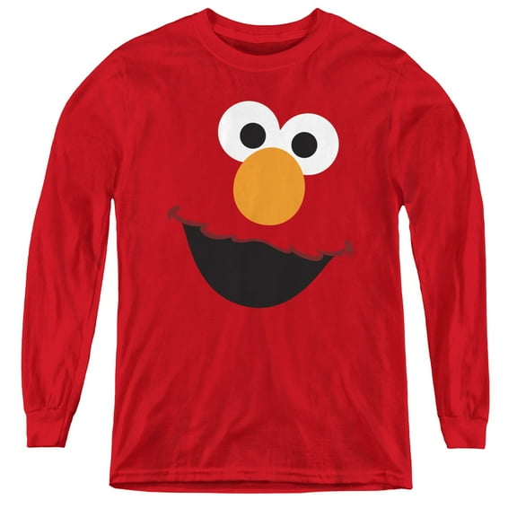 Sesame Street - Elmo Face - Youth Long Sleeve Shirt - X-Large
