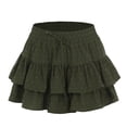 thumbnail image 2 of ZenCart Women Sport Skirt Elastic High Waist Lace-up Solid Color Mini Skirt Multi Ruffle Design Cake Skirt Daily Wear, 2 of 8
