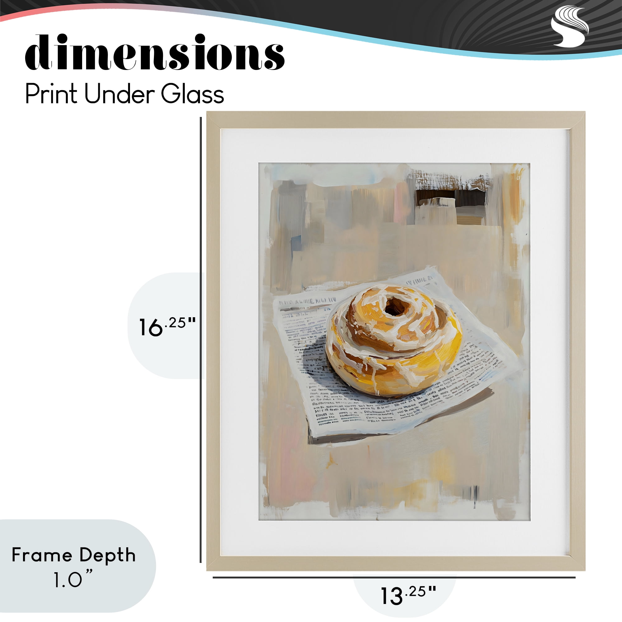 Stupell Industries Cinnamon Roll & Morning Paper Birch Framed Print Under Glass, design by The Prints Vibe