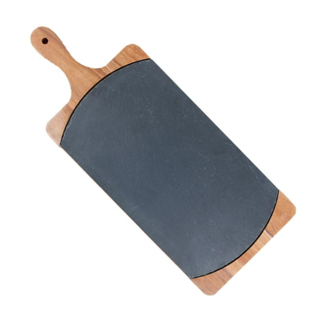 Plato llano de madera para servir, electrodoméstico de cocina con vajilla de piedra calefactora con mango
