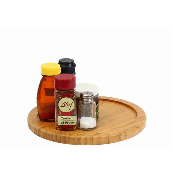 YBM Home Bamboo Wooden Non-Skid Spinner for Kitchen, Pantry, Fridge, Cupboards, or Counter Organizing, Fully Rotating Organizer