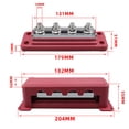 thumbnail image 6 of Power Distribution Block, Junction Block, 600 Amp Rating with Cover, 4x 3/8" Terminal Block Busbar for Truck RV Boat Marine Red, 6 of 8
