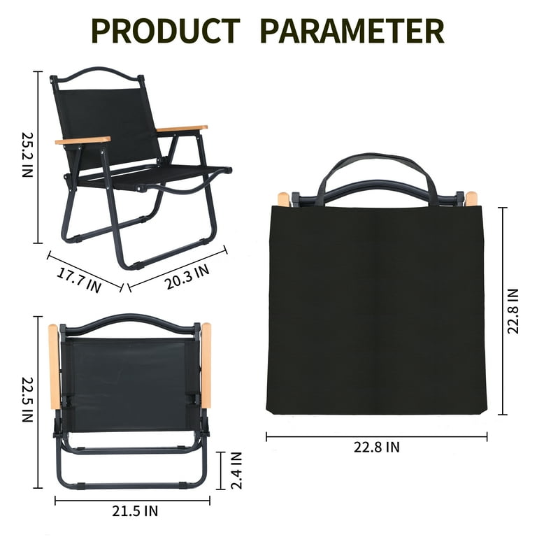Folding Camping Chair for Adults with Handle and Storage Bag