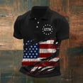 thumbnail image 3 of Havenx Men's American Flag 1776 Polo Shirt Button Short Sleeve Shirt American Flag Golf Tshirts Patriotic 4th Of July Golf Work Tee Tops,Black 3XL, 3 of 4